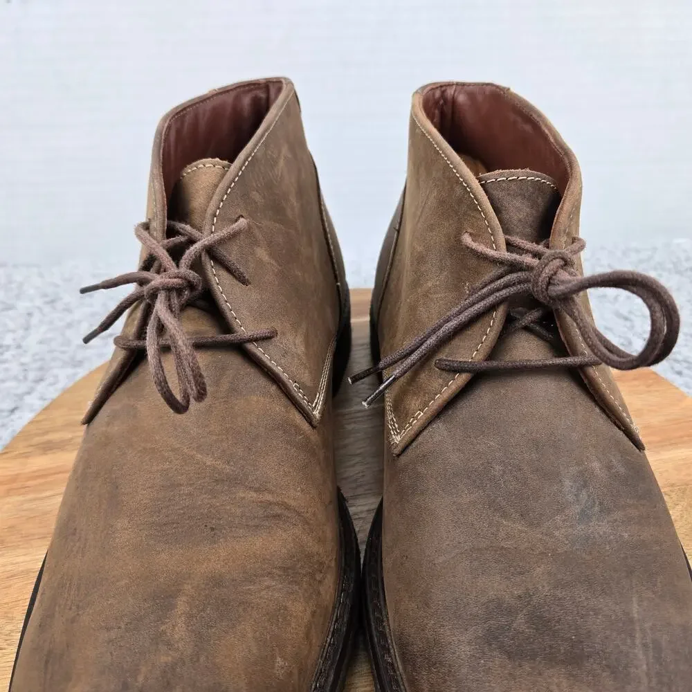 Johnston Murphy Men 9.5M Copeland Brown Leather Lifestyle Crepe Sole Chukka Boot